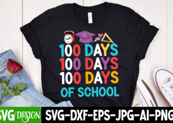 100 Days of School T-Shirt Design, 100 Days of School SVG Design, 100 Days of School Quotes, Happy 100 days of School SVG, 100 days of Sc