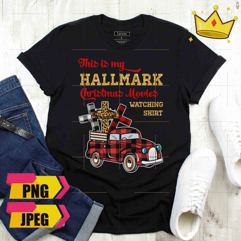 This Is My Hallmark Christmas Movies Watching Shirt Jesus Cross Fabric Car Design PNG