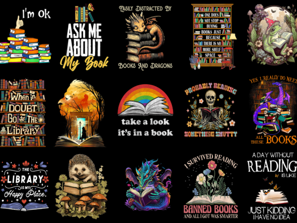 15 reading shirt designs bundle for commercial use part 8, reading t-shirt, reading png file, reading digital file, reading gift, reading do