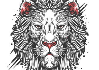 Lion white t shirt vector graphic