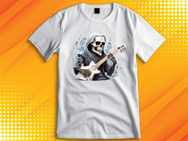 Skeleton playing guitar t-shirt