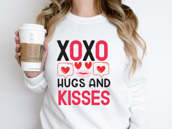 Xoxo hugs and kisses t-shirt design, xoxo hugs and kisses svg design, valentine quotes, new quotes, bundle svg, valentine day, love, retro v
