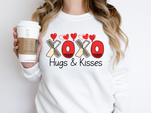Xoxo hugs & kisses t-shirt design, xoxo hugs & kisses svg design, valentine quotes, new quotes, bundle svg, valentine day, love, retro valen