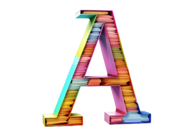 Letter a through z made of books clipart png