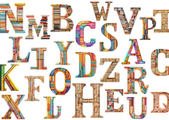 Letter a through z made of books clipart png