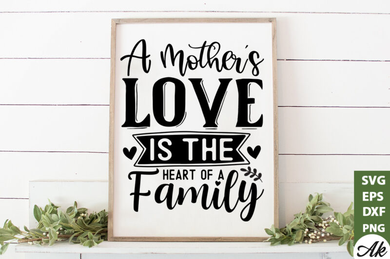 A mothers love heart of a family SVG