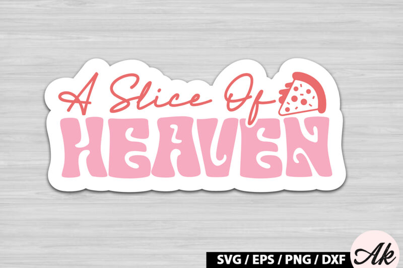 A slice of heaven Retro Stickers