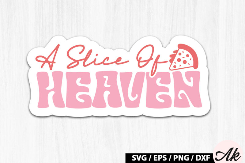 A slice of heaven Retro Stickers