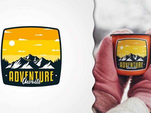 Outdoor adventure badge t shirt design online