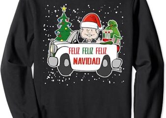 AMLO Feliz Navidad, Santa Claus Mexicano, Spanish MEXICO Sweatshirt