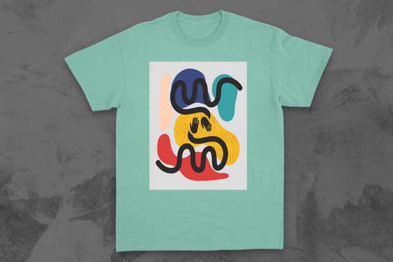 Abstract Shapes T-shirt Designs Bundle, Colorful Art T shirt Vector