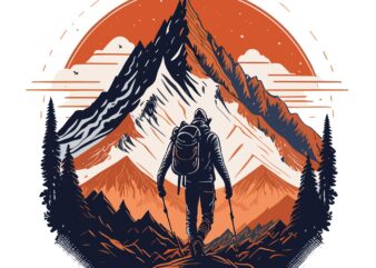 Adventure Mountain Hiking t shirt vector