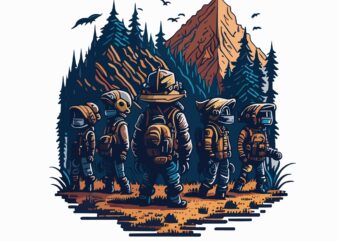 Adventure Group Hiking t shirt vector