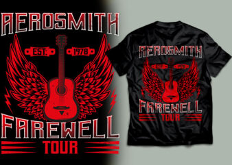 Aerosmith est 1970 farewell tour t shirt design