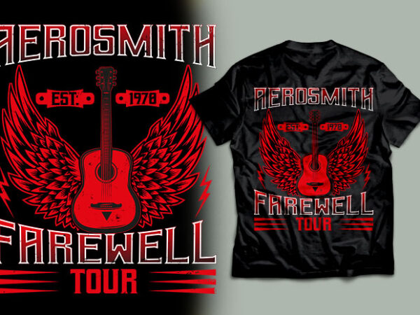 Aerosmith est 1970 farewell tour t shirt design