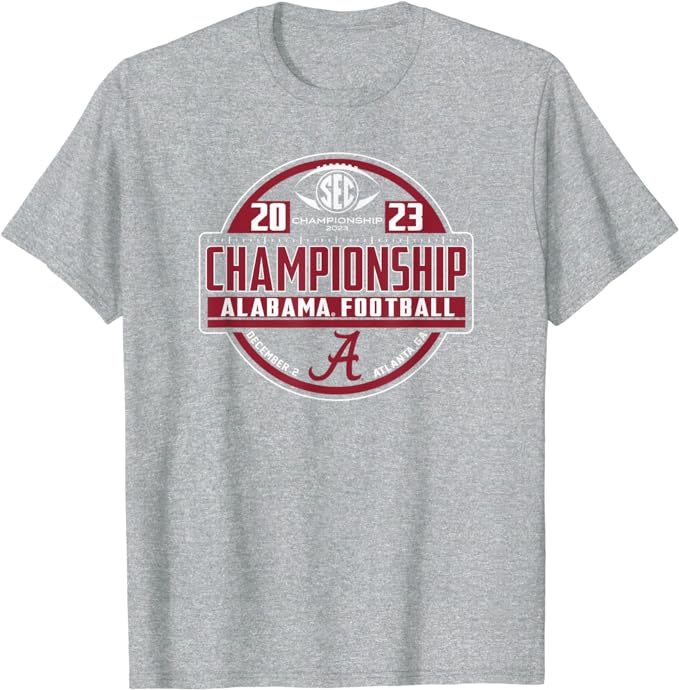 Alabama Crimson Tide SEC Championship 2023 Football Gray T-Shirt