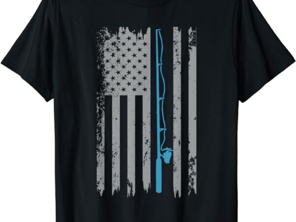 American flag fishing vintage fisherman t-shirt
