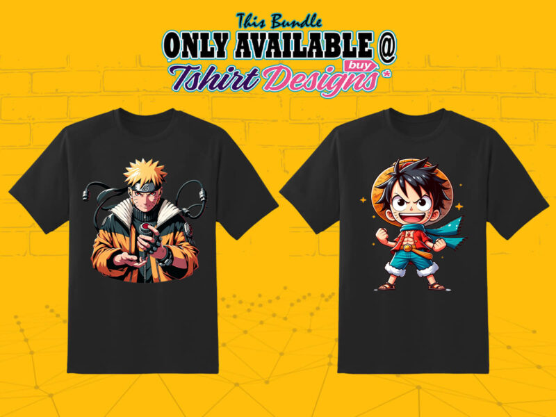 120 Big Bundle of Anime Character Illustration tshirt design Clipart for Your T-Shirt crafted for Print on Demand websites
