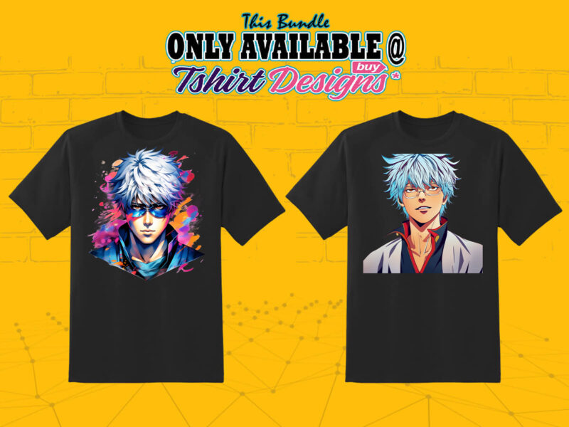 Anime Character Illustration 50 PNG tshirt design Bundle 2nd Version Clipart for Your T-Shirt crafted for Print on Demand websites