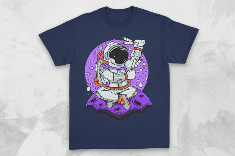 Camping astronaut cartoon t shirt designs vector bundle