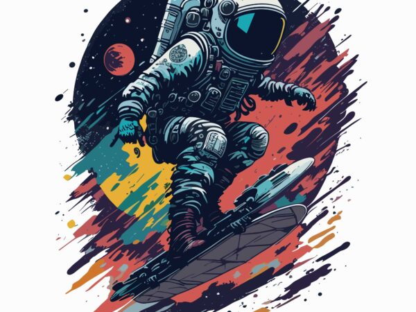 Astrospace playing skate tshirt design