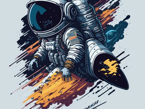 Astronot space t shirt vector