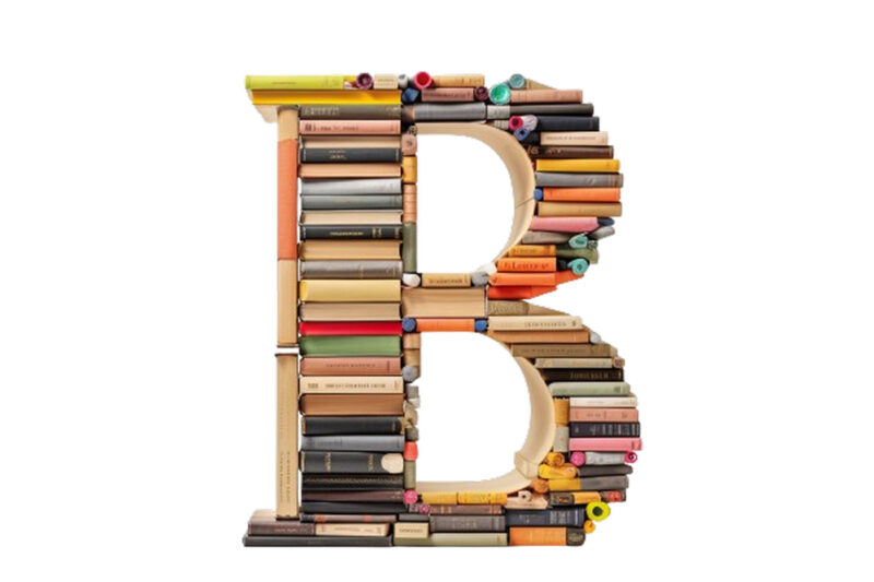 Letter a through z made of books clipart png