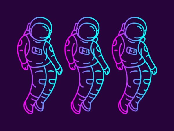 Dancing astronaut t shirt vector illustration