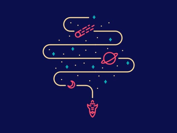Rocket out of space t shirt design online