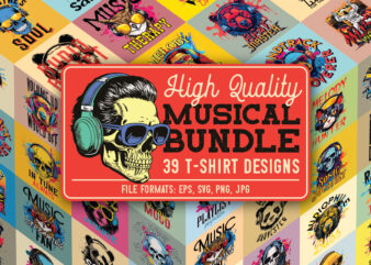 Musical BUNDLE. 39 ready to print t-shirt designs