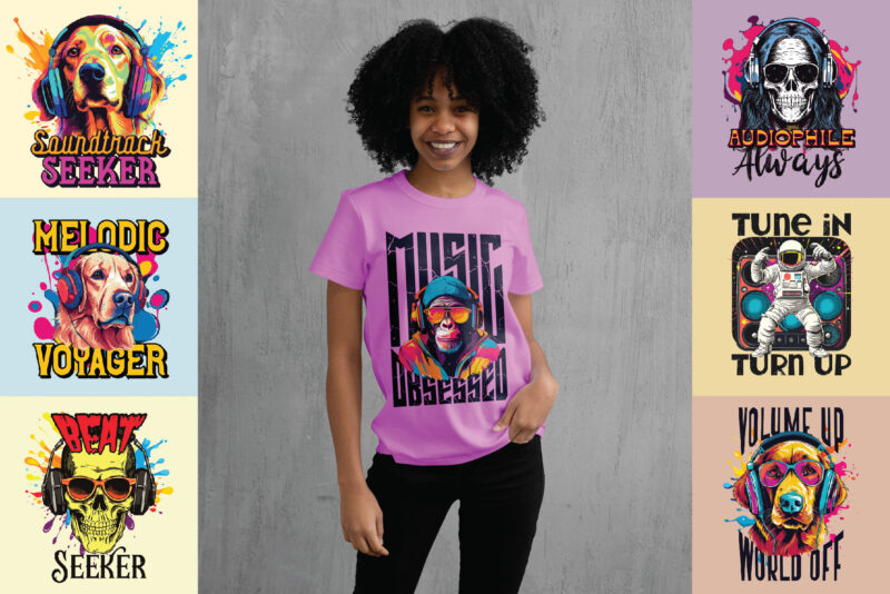 Musical BUNDLE. 39 ready to print t-shirt designs