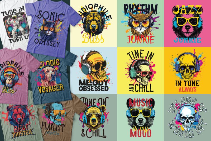 Musical BUNDLE. 39 ready to print t-shirt designs