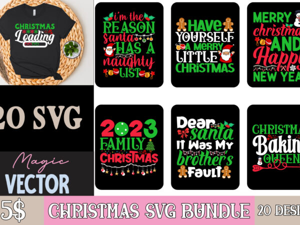 Christmas svg bundle t shirt vector file