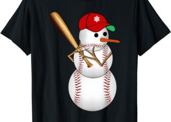 Baseball Snowman Balls Snow Christmas Xmas Gifts Men Women T-Shirt