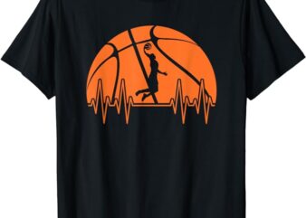 Basketball Heartbeat Basketball Player Men Boys T-Shirt