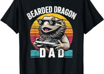 Bearded Dragon Dad Vintage Video Game Lizard Reptile Lover T-Shirt