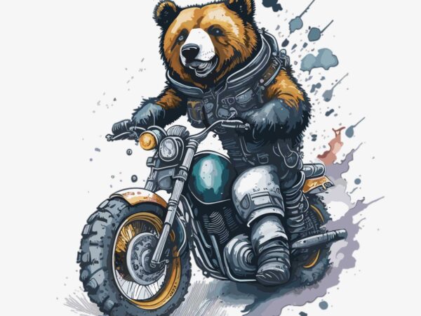 Bear riding motorcycle t shirt template