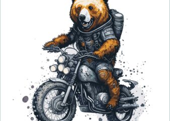 Bear Riding Motorcycle t shirt template