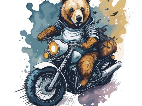 Bear riding motorcycle t shirt template