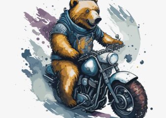 Bear Riding Motorcycle t shirt template