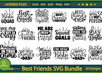 Best Friends SVG Bundle t shirt template