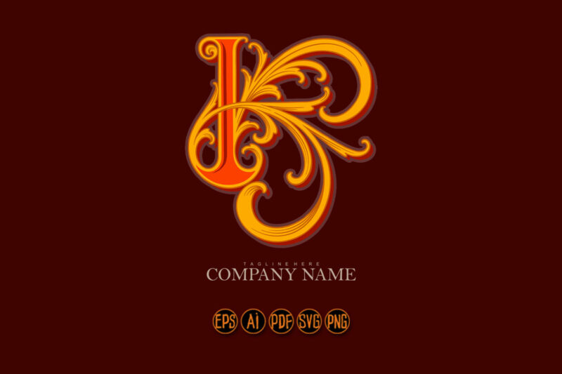 Regal letter K elegance classic flourish monogram logo