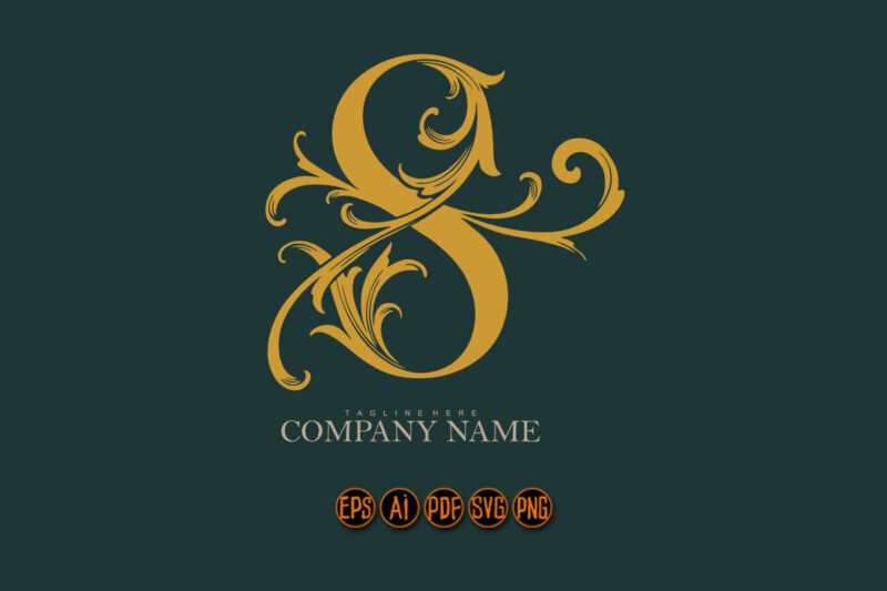 Regal retro letter S ornate flourish monogram logo