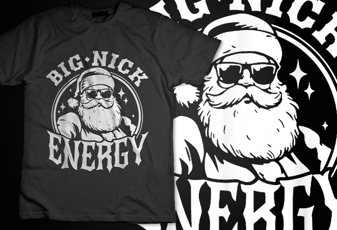Big Nick Energy Santa Claus Ugly Christmas Sweater Shirt Design Big nick energy santa png, santa christmas png, big nick energy png 4