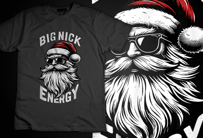 Big Nick Energy Santa Claus Ugly Christmas Sweater Shirt Design Big nick energy santa png, santa christmas png, big nick energy png 5