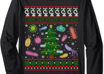 Biology Funny Biologist Scientist Christmas Ugly Sweater Long Sleeve T-Shirt
