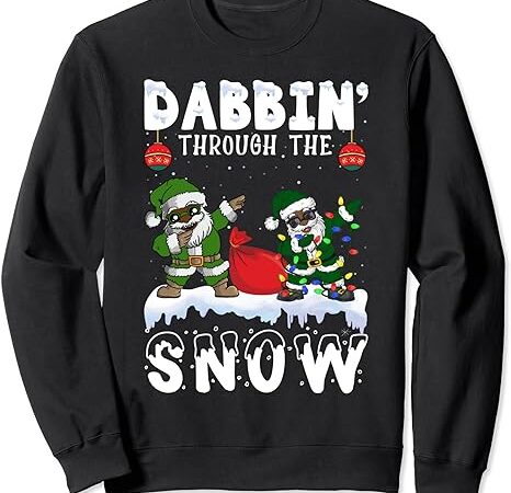 Black african american santa claus dabbing christmas 2023 sweatshirt