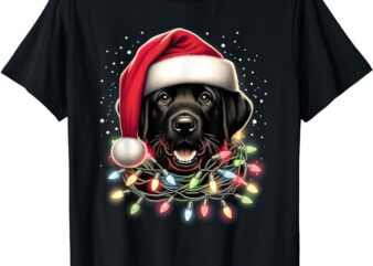 Black Lab Labrador Christmas Tree Light Pajama Dog Xmas T-Shirt