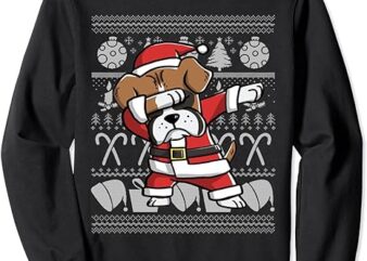 Boxer Dog Ugly Christmas Sweatshirt Dabbing Boxer Christmas