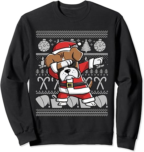 Ugly christmas sweater boxer dog cheap